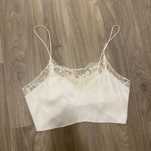 Free people silk lace crop tank